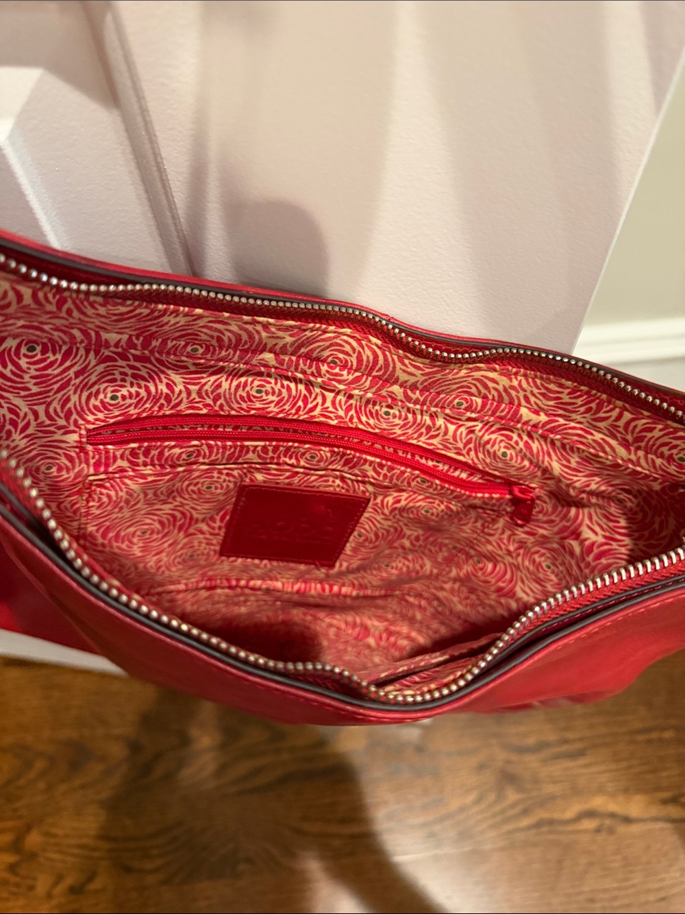 HOBO brandWomen's Red Leather Shoulder Bag - Classic Hobo - Picture 3 of 9